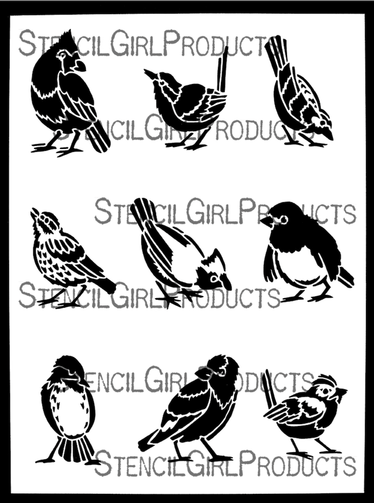 StencilGirl Backyard Birds l975