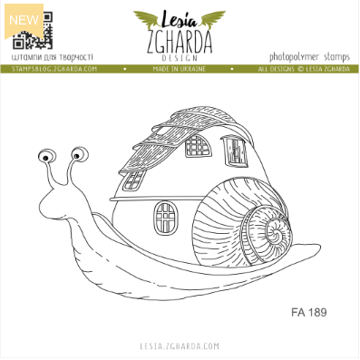 Lesia Zgharda Snail's Dream House Clear Stamp fa189