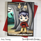 Sweet November Stamps Frightful Flutterbee Bram Clear Stamp Set snsffbr22 halloween treat