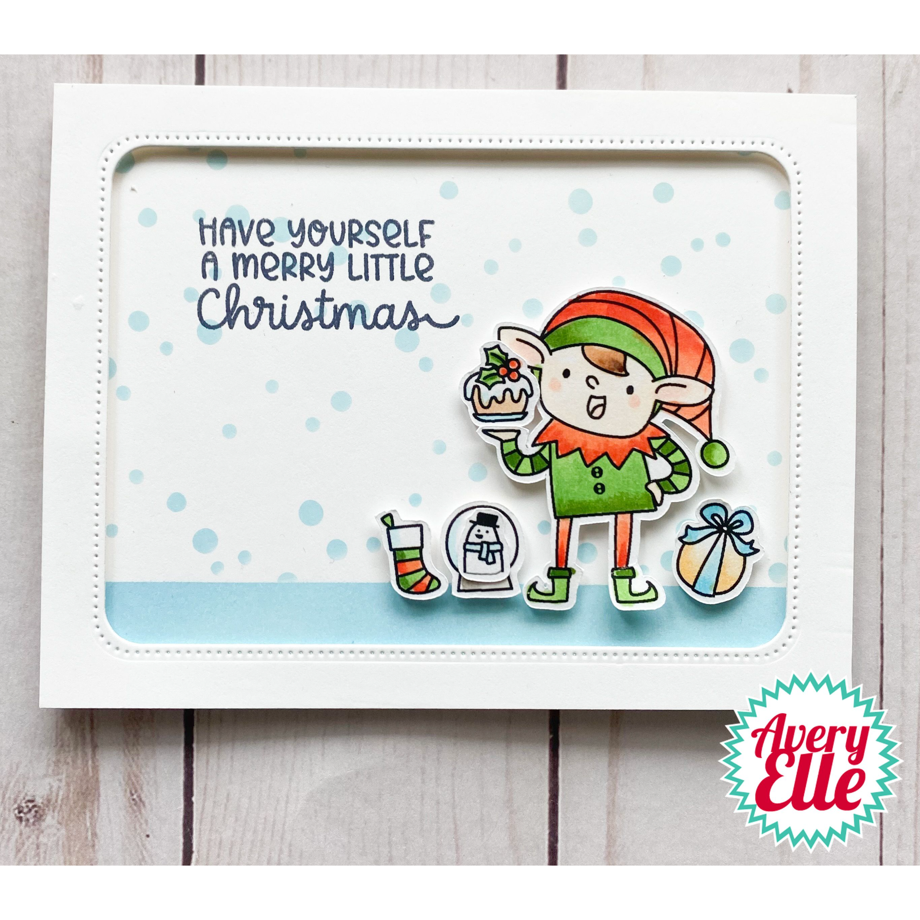 Avery Elle Clear Stamps Nice List ST-23-33 happy elf