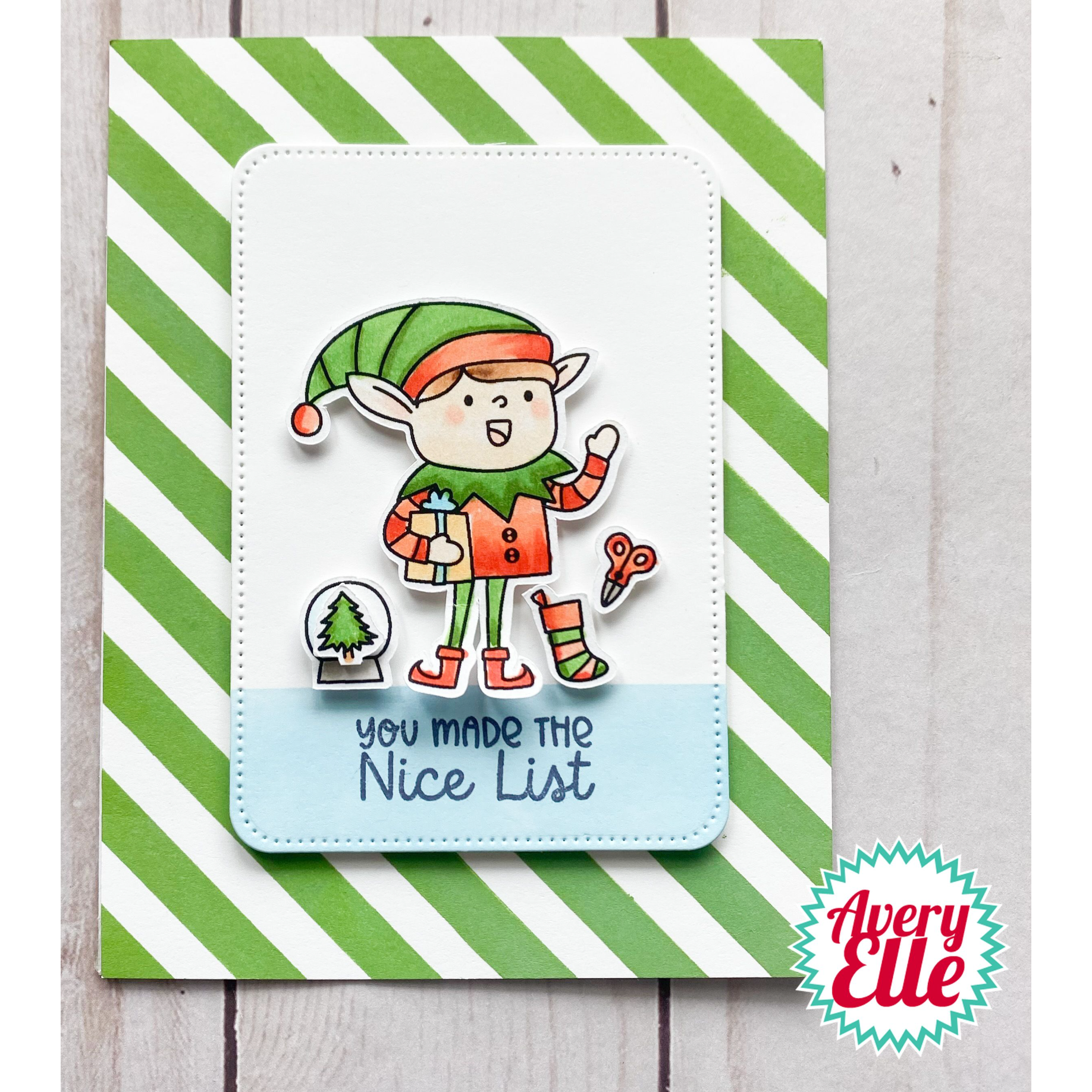 Avery Elle Clear Stamps Nice List ST-23-33 nice list