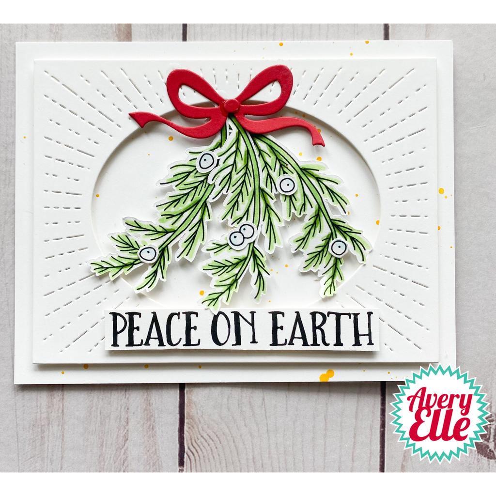Avery Elle Clear Stamps Peace on Earth ST-23-30 mistletoe branch