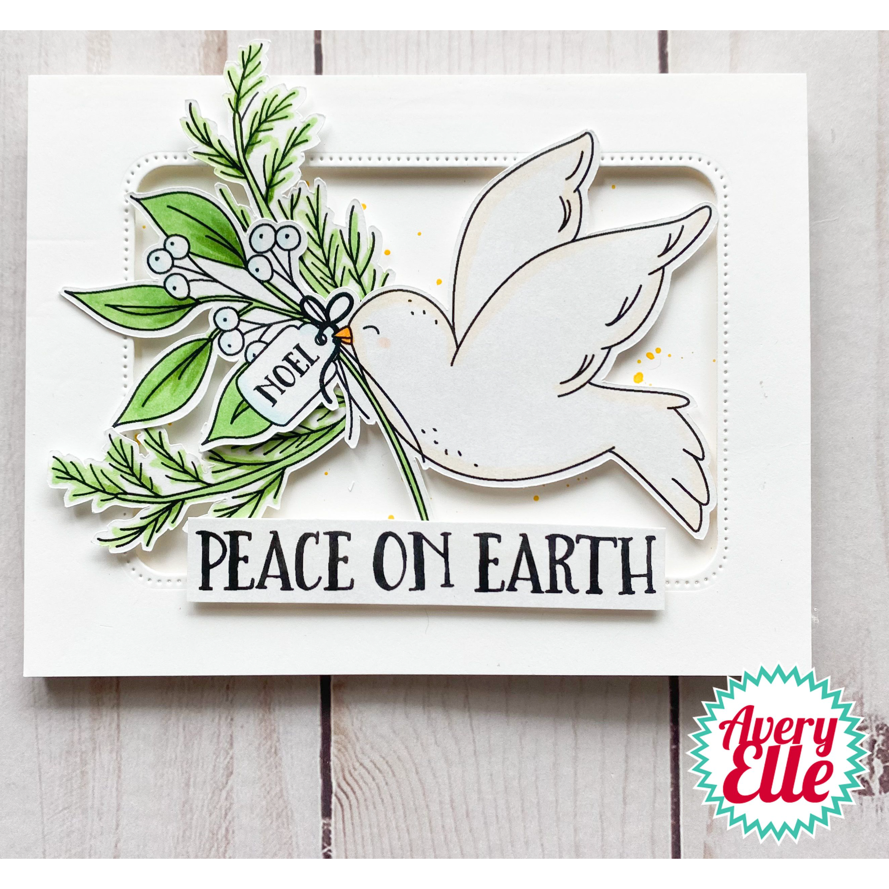 Avery Elle Clear Stamps Peace on Earth ST-23-30 peace dove