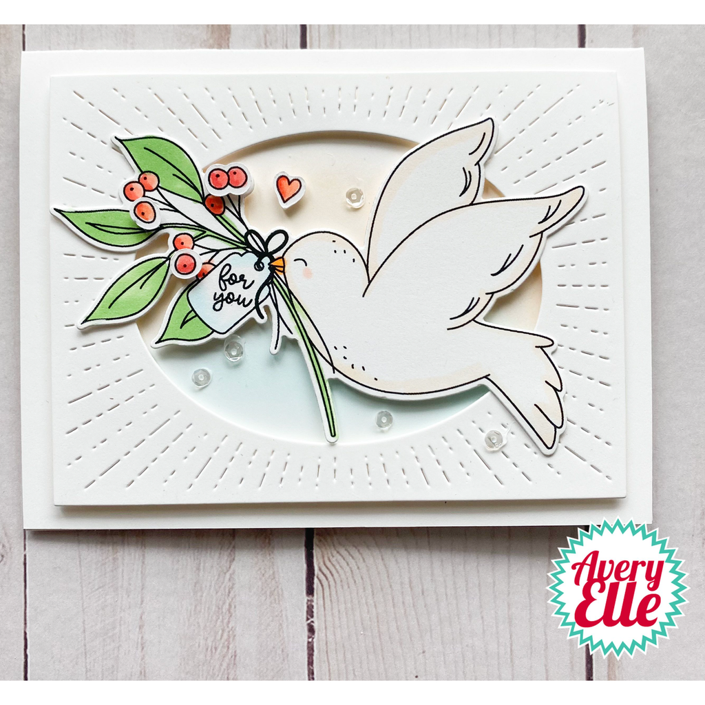 Avery Elle Clear Stamps Peace on Earth ST-23-30 peace dove