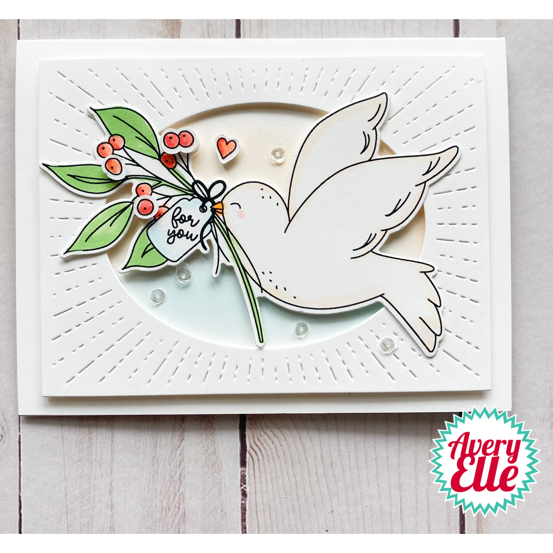 Avery Elle Clear Stamps Peace on Earth ST-23-30 peace dove