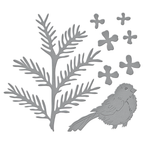 S4-1305 Spellbinders Hemlock, Cones and Chickadee Etched Dies