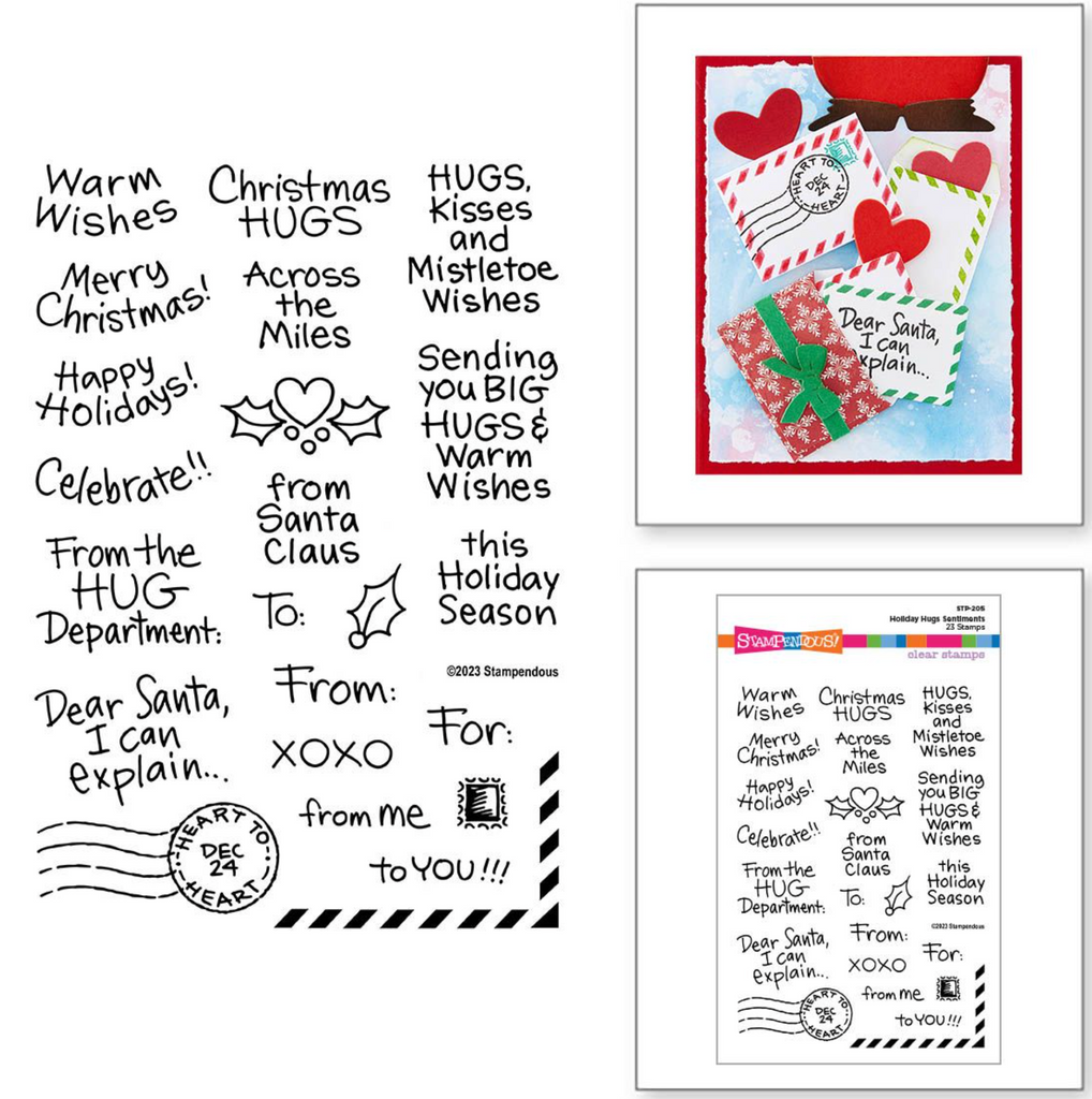 STP-205 Stampendous Holiday Hugs Sentiments Clear Stamps christmas hugs