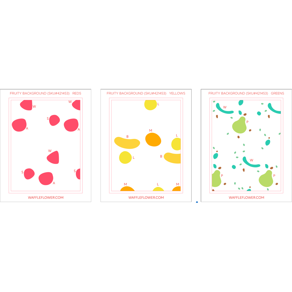 Waffle Flower Fruity Background Coloring Stencils 421453 layering guide