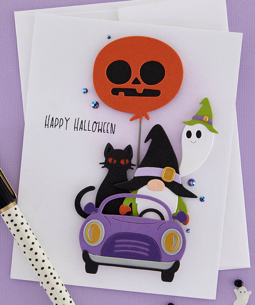 S3-493 Spellbinders Gnome Drive Halloween Etched Dies gnome driving