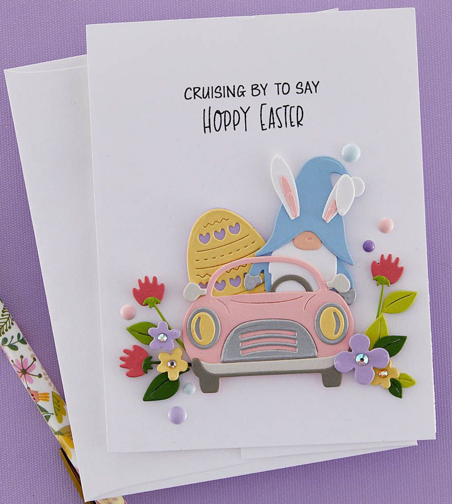 S4-1314 Spellbinders Gnome Drive Spring Etched Dies hoppy easter
