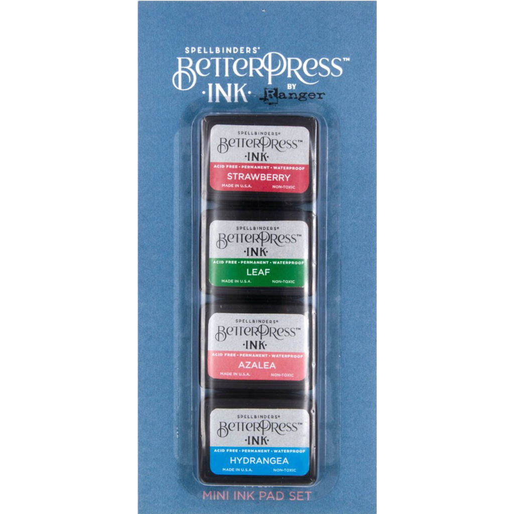 BPI-012 Spellbinders Flower Garden BetterPress Ink Mini Set 4 Pack