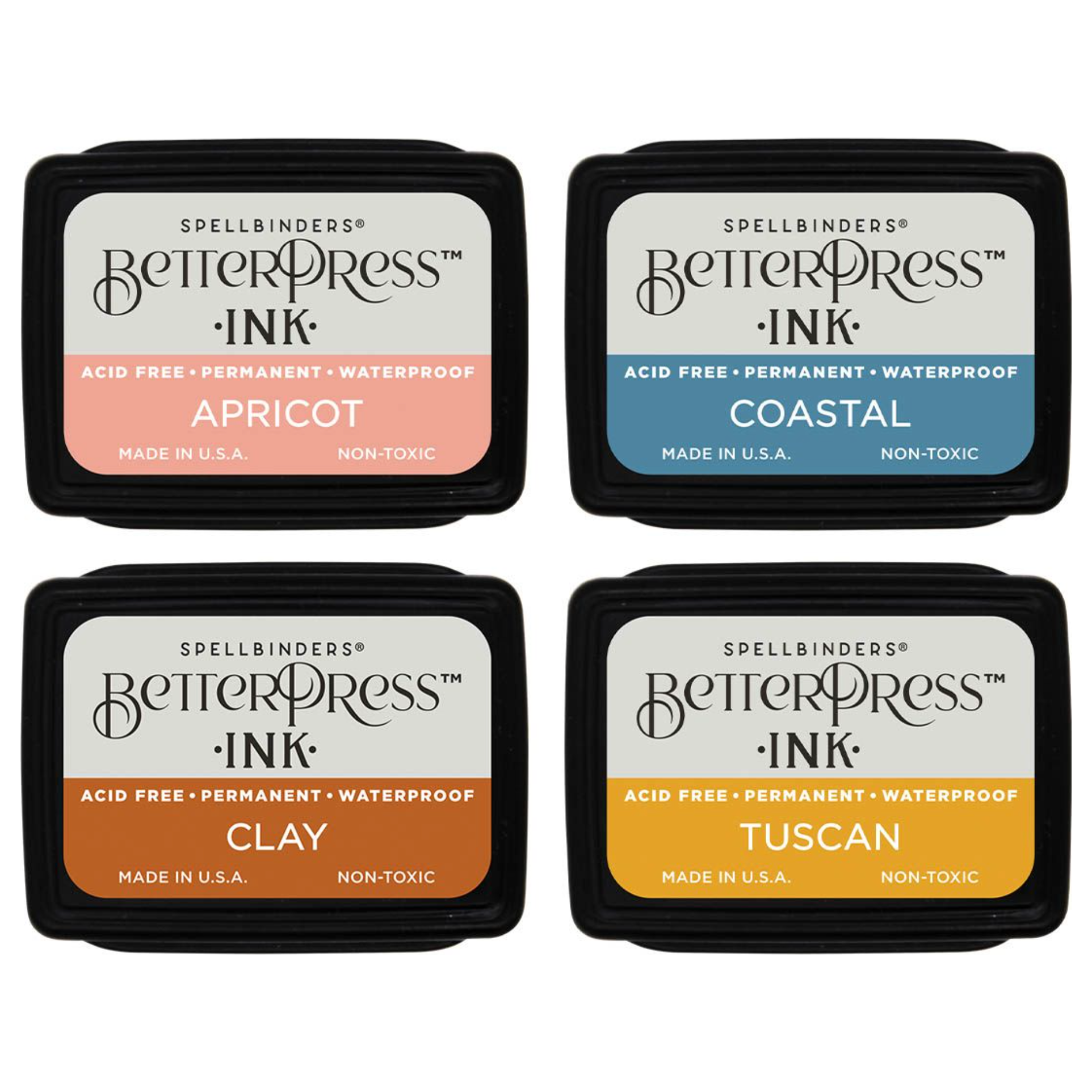 BPI-013 Spellbinders Desert Sunset BetterPress Ink Mini Set 4 Pack sunset colors