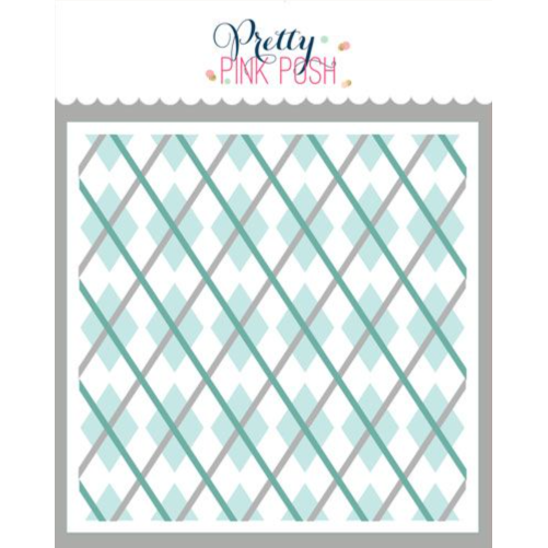 Pretty Pink Posh Layered Argyle Stencils layering guide