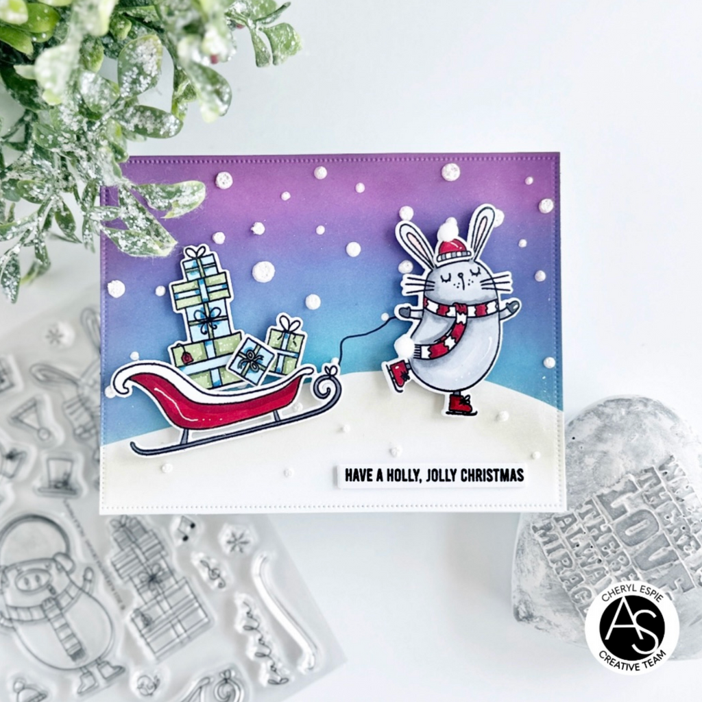 Alex Syberia Designs Falling Snow Stencil asdste98 Bunny Skates