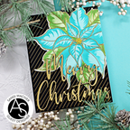Alex Syberia Designs Festive Poinsettia Clear Stamp Set asdsta73 Blue Poinsettia