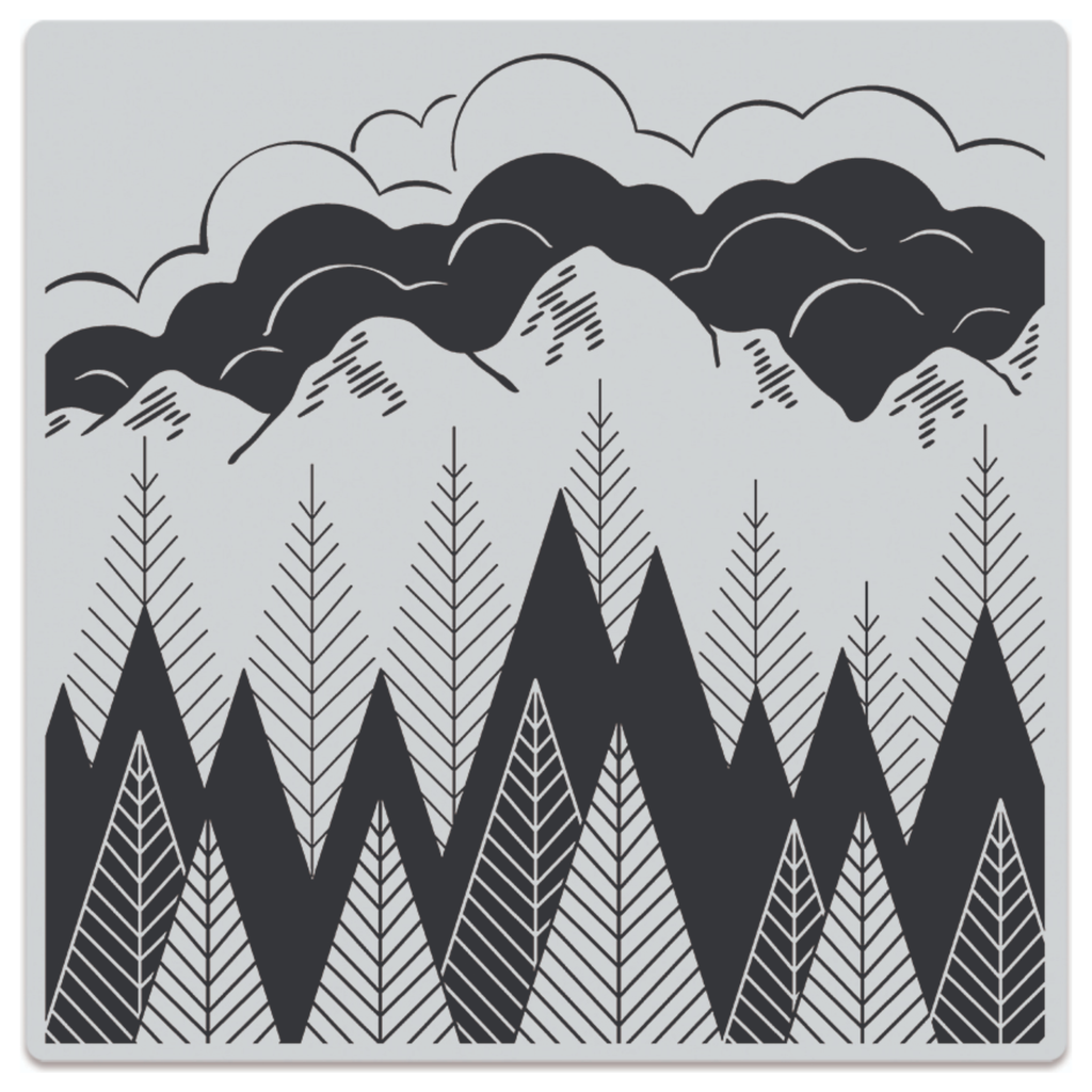 Hero Arts Bold Prints Cling Stamp Mountains and Trees CG923