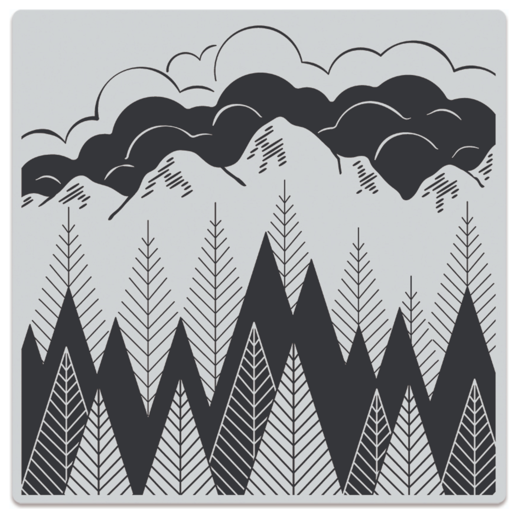 Hero Arts Bold Prints Cling Stamp Mountains and Trees CG923