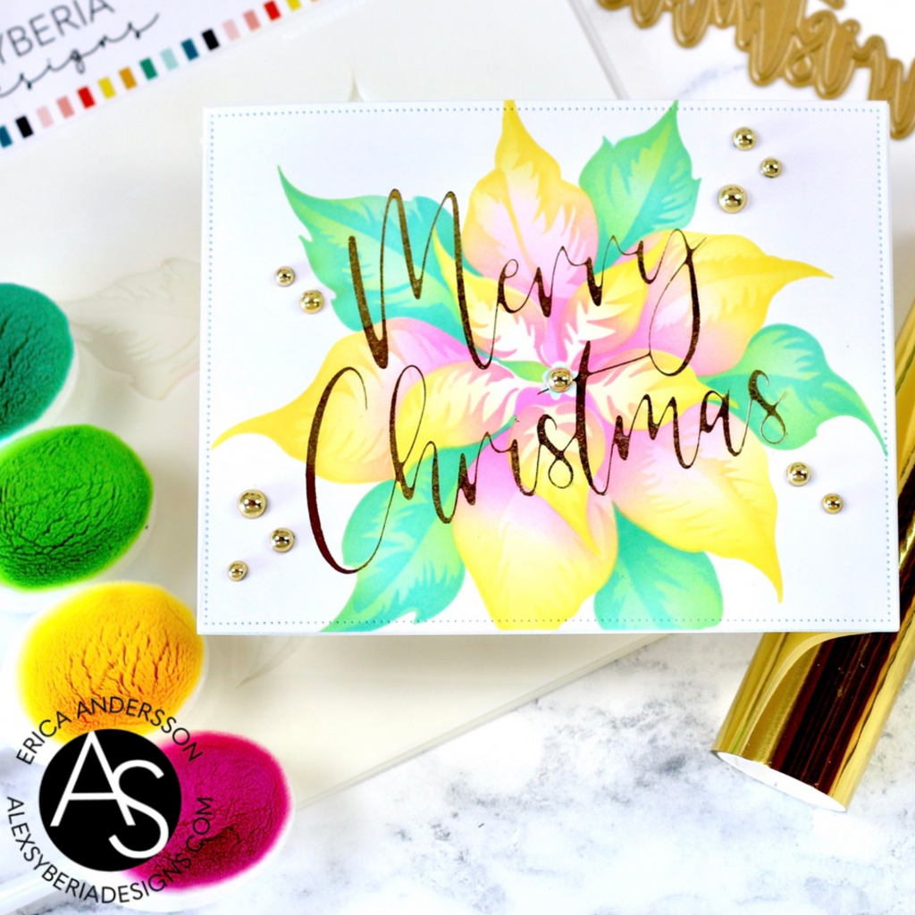 Alex Syberia Designs Large Merry Christmas Hot Foil asdhf101 Pastel Christmas