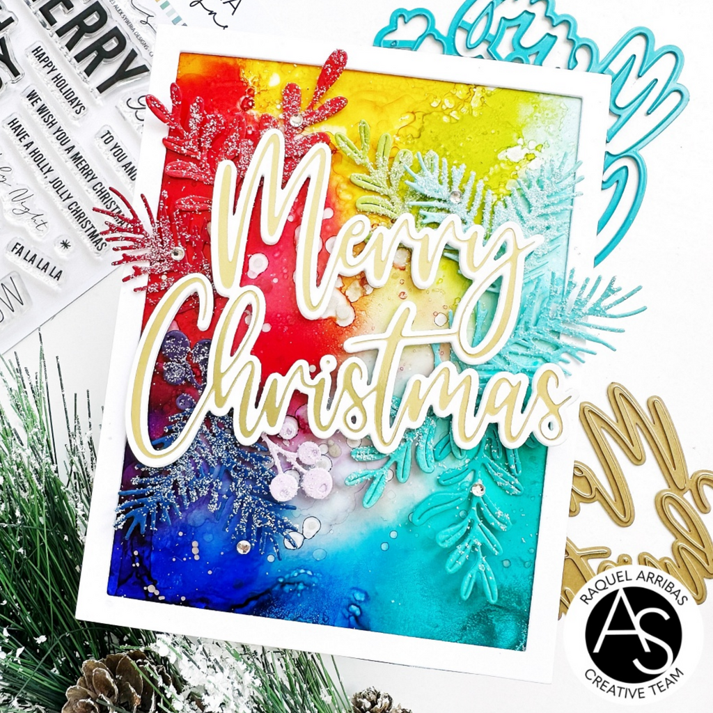 Alex Syberia Designs Large Merry Christmas Hot Foil asdhf101 Colorful Merry