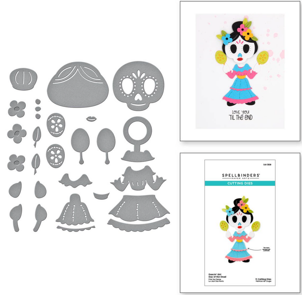 S4-1309 Spellbinders Dancin' Day of the Dead Girl Etched Dies detailed product photo