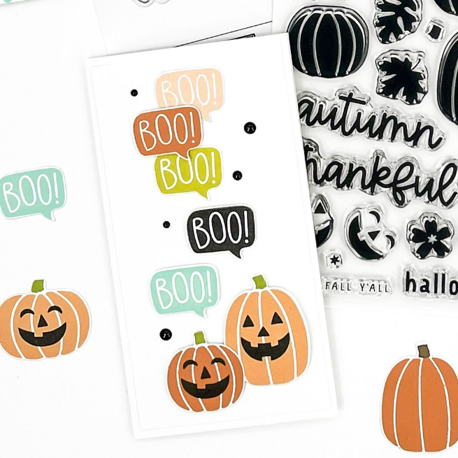 Concord & 9th Playful Pumpkins Clear Stamp Set 11856 Boo