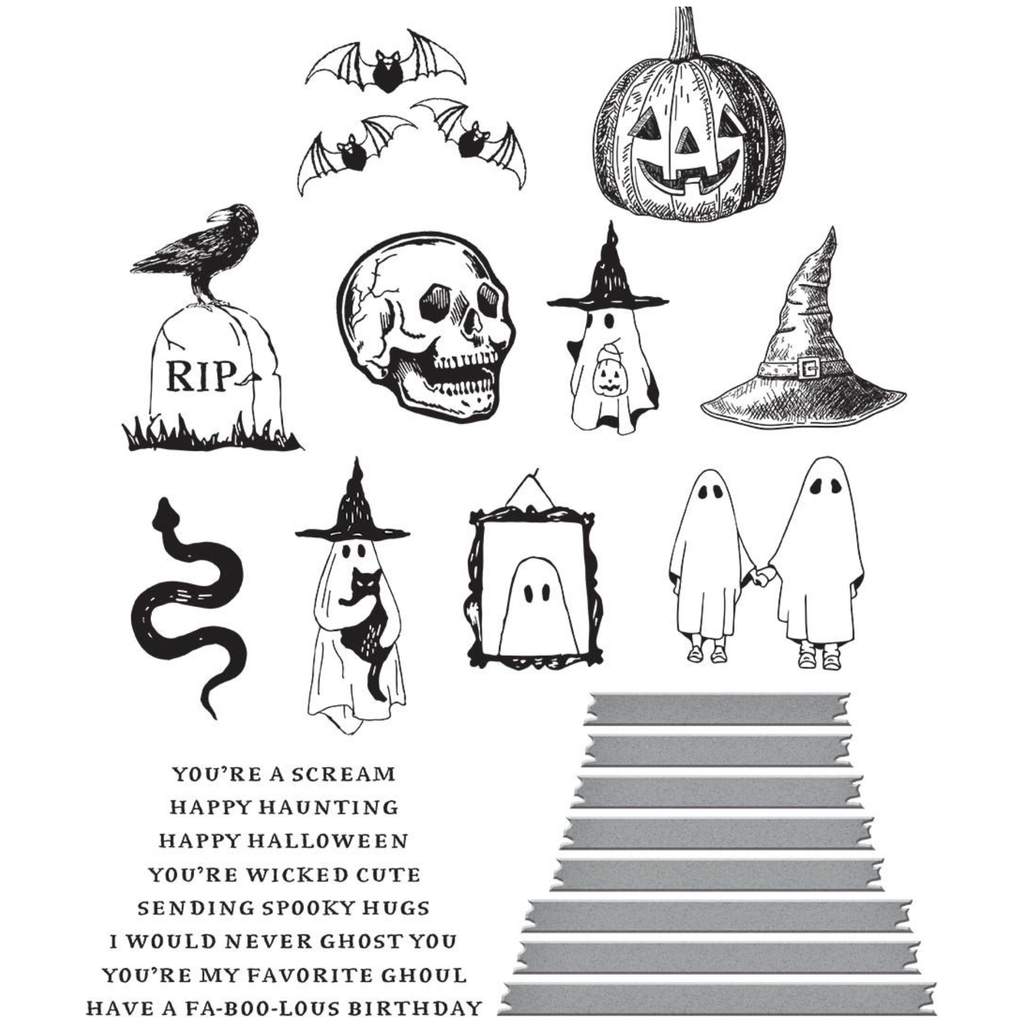 BP-079 Spellbinders Halloween Icons Press Plate and Etched Dies Set