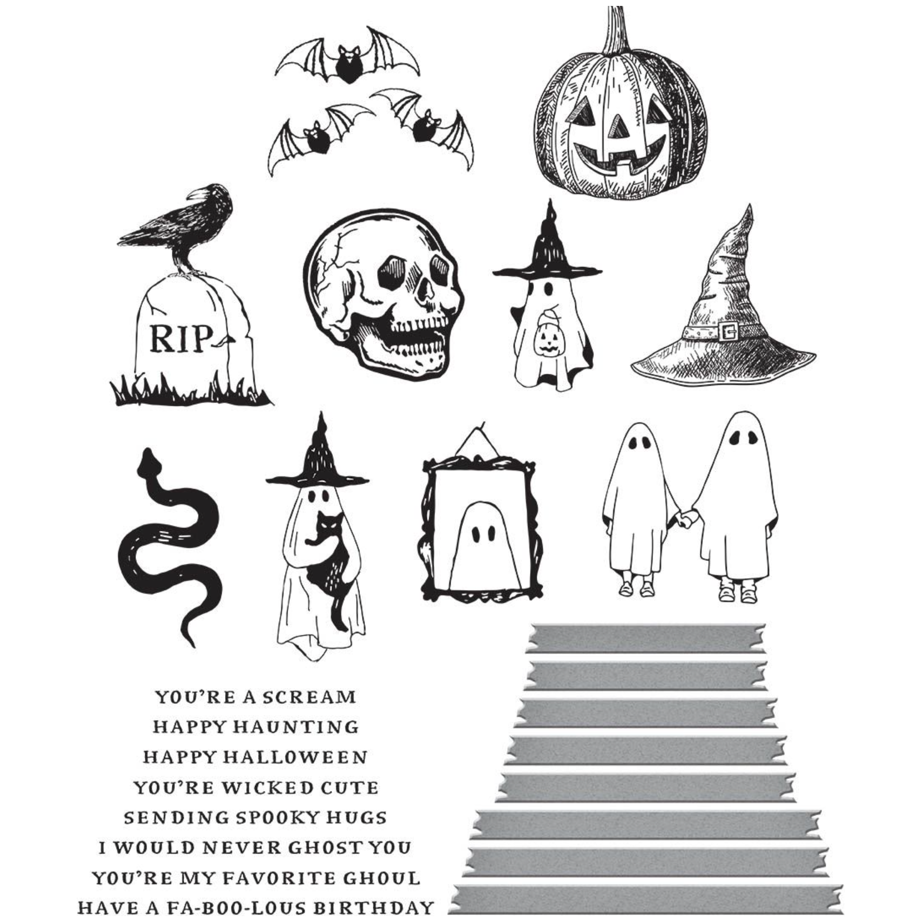 BP-079 Spellbinders Halloween Icons Press Plate and Etched Dies Set