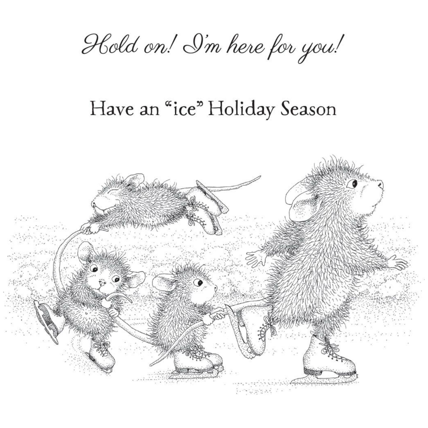 RSC-018 Spellbinders House Mouse Hold On! Cling Rubber Stamps