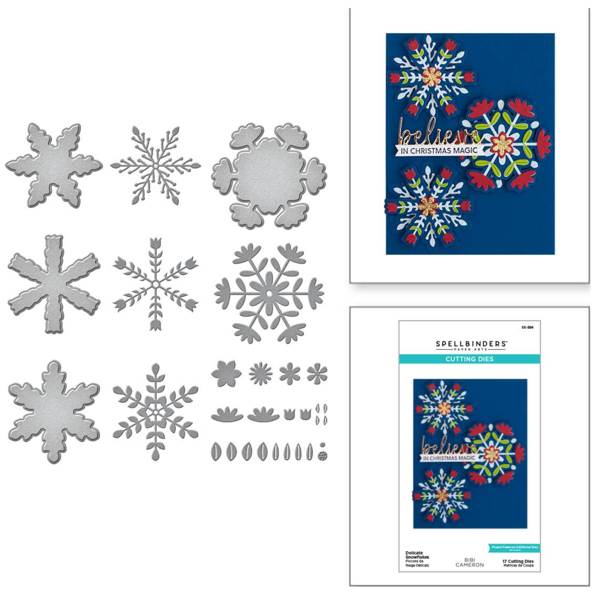 S5-594 Spellbinders Delicate Snowflakes Etched Dies detailed product photo