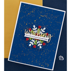 SDS-185 Spellbinders Snowflake Wishes Clear Stamp and Die Set wishing
