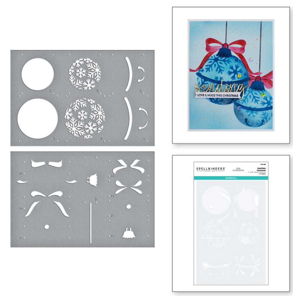 STN-065 Spellbinders Snowflake Ornaments Stencil detailed product photo