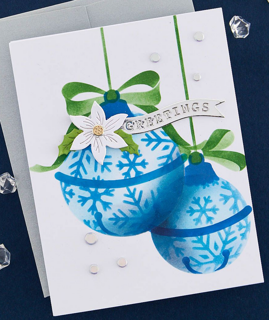 STN-065 Spellbinders Snowflake Ornaments Stencil greetings