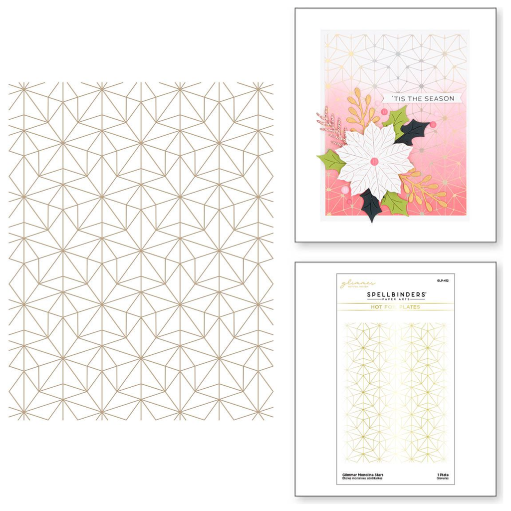 GLP-412 Spellbinders Glimmer Monoline Stars Hot Foil Plate detailed product photo