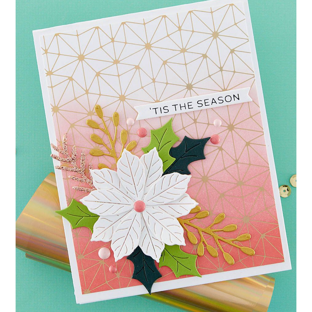 GLP-412 Spellbinders Glimmer Monoline Stars Hot Foil Plate white flowers