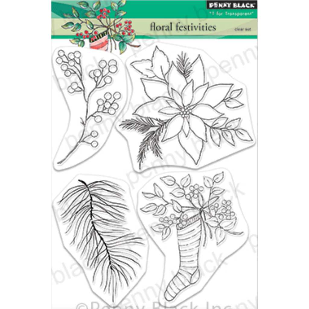 Penny Black Clear Stamps Floral Festivities 31-008