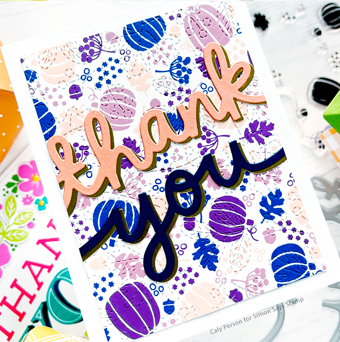 Concord & 9th Stitched Leaves Card Front Die 11861 Thank you | color-code:ALT01