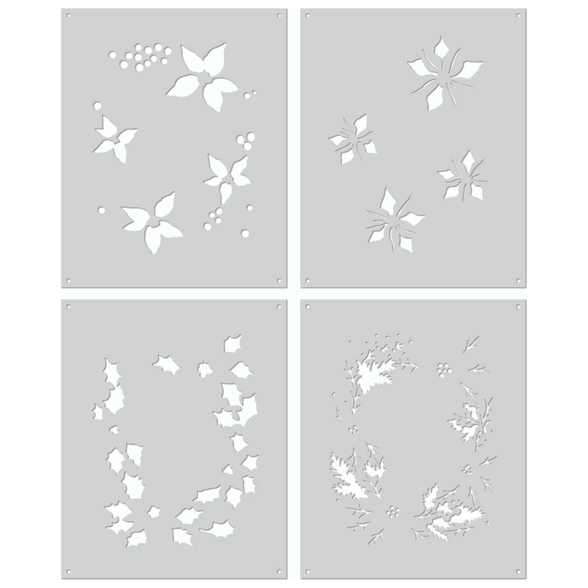 Hero Arts Color Layering Poinsettia Window Stencils SA249