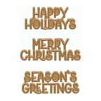 Hero Arts Three Holiday Messages Hot Foil Plates hf125