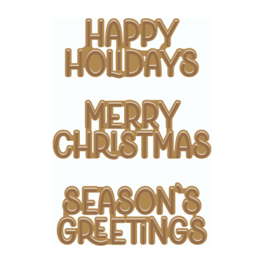 Hero Arts Three Holiday Messages Hot Foil Plates hf125