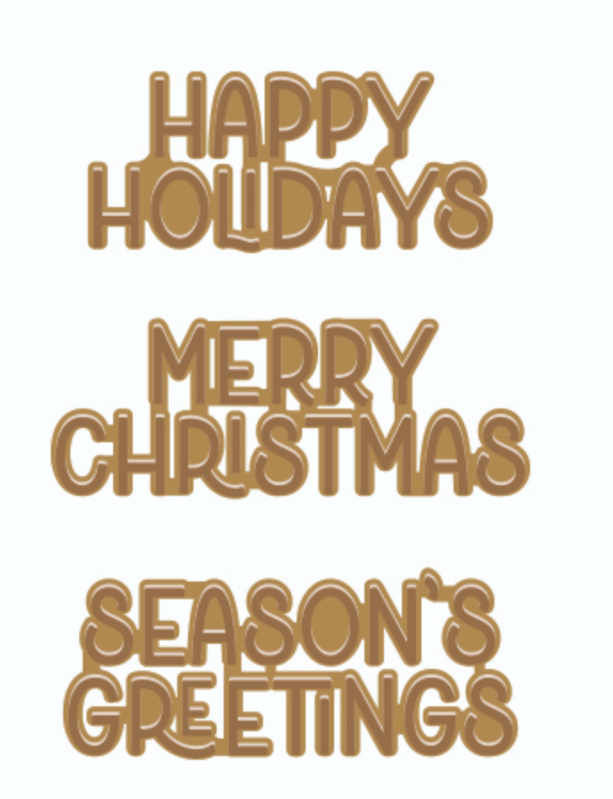 Hero Arts Three Holiday Messages Hot Foil Plates hf125