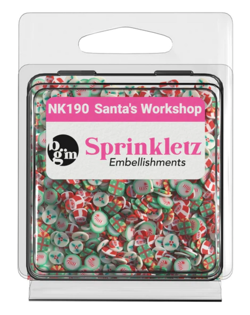 Buttons Galore and More Sprinkletz Santa's Workshop Embellishment nk190 santa present