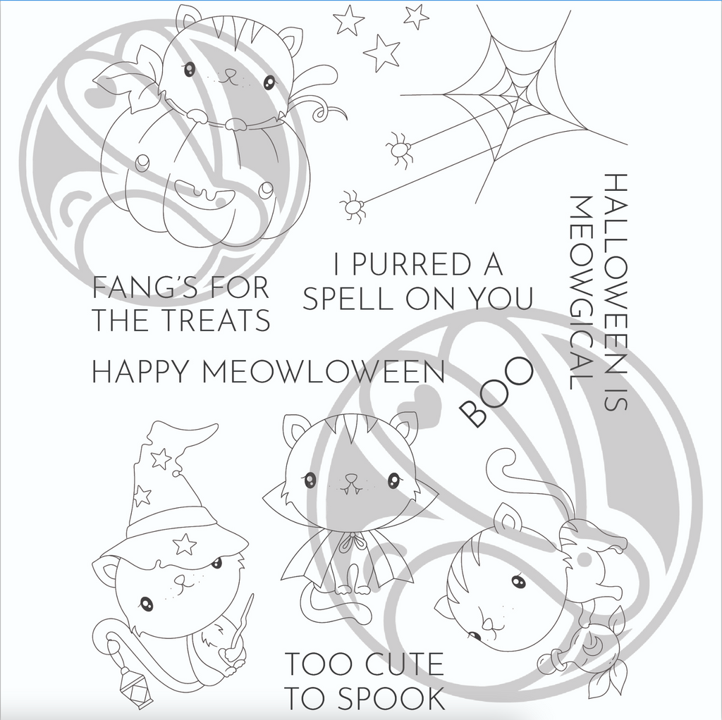 The Rabbit Hole Designs Meowgical Clear Stamps trh-217