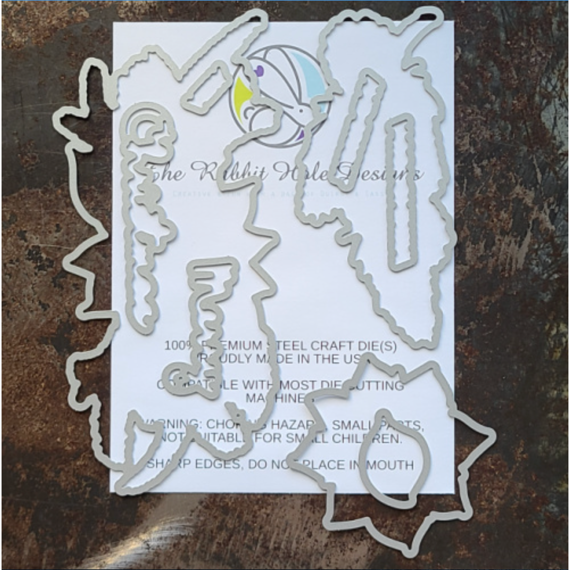 The Rabbit Hole Designs Poinsettia and Pinecones Dies trh-222d
