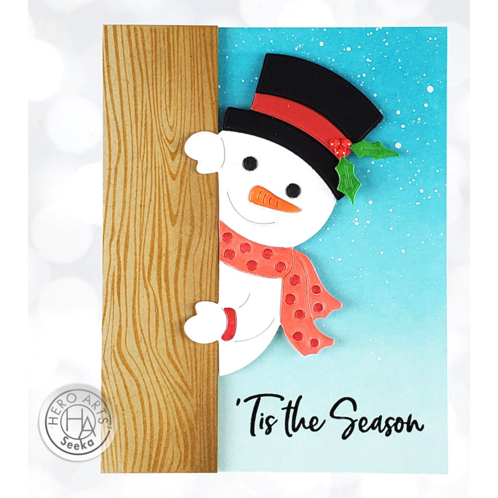 Hero Arts Fancy Cuts Dies Peeking Snowman df143 tis the season