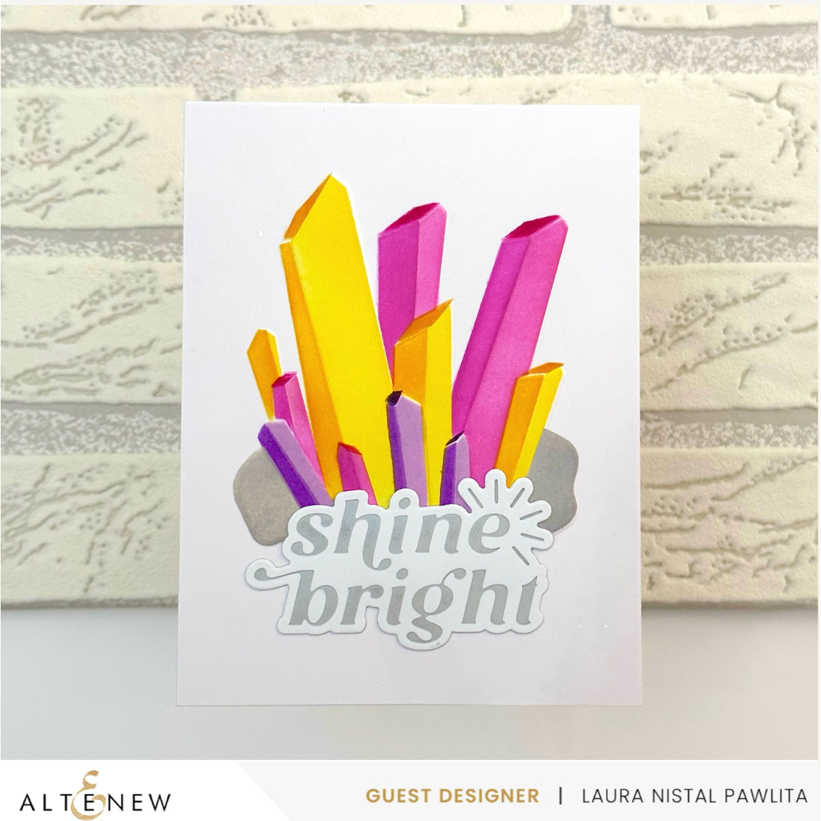 Altenew Sunshine Greeting Hot Foil Plate alt8128 shine bright
