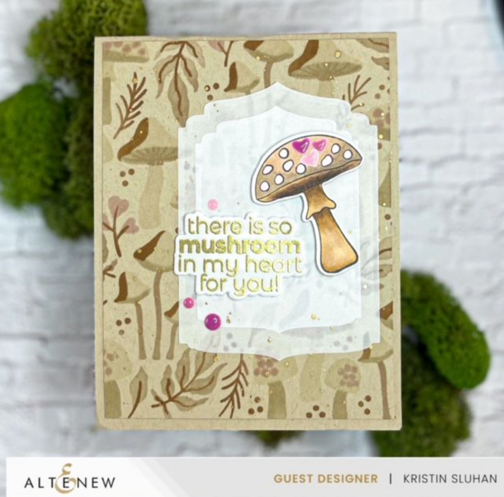 Altenew Mushroom Greetings Clear Stamps alt8124 in my heart