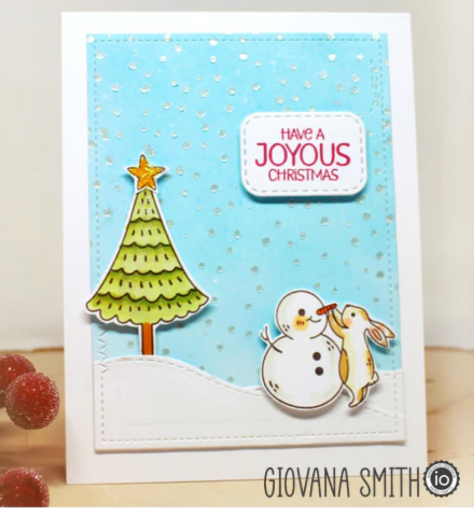 Impression Obsession Clear Stamps Joyous Christmas mc1274 snowman
