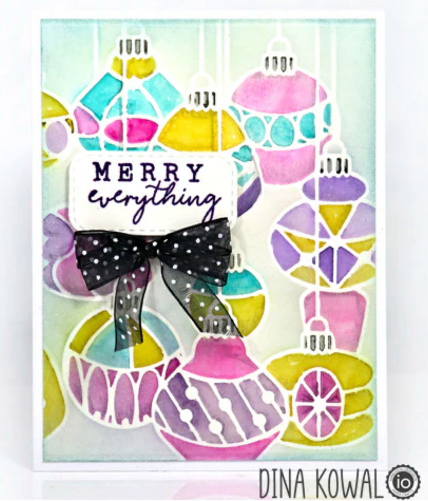 Impression Obsession Ornament Outlines Stencil sten026 merry everything