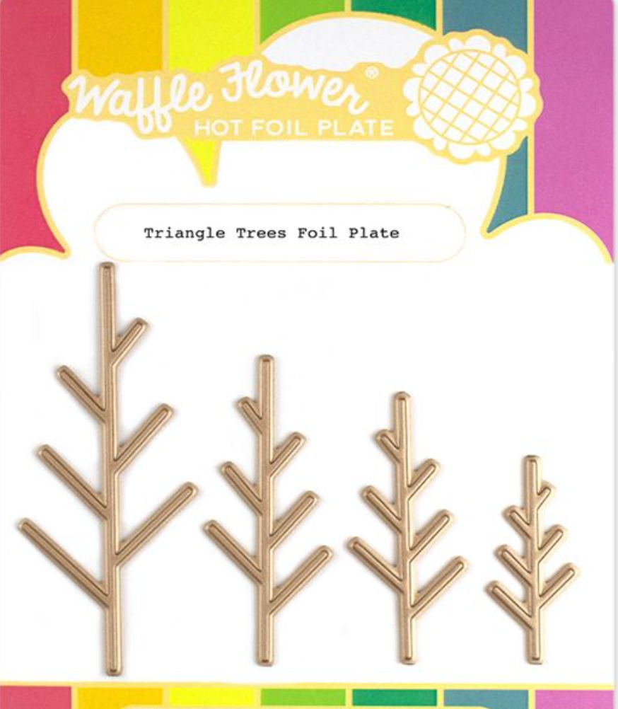 Waffle Flower Triangle Trees Hot Foil Plate 421433