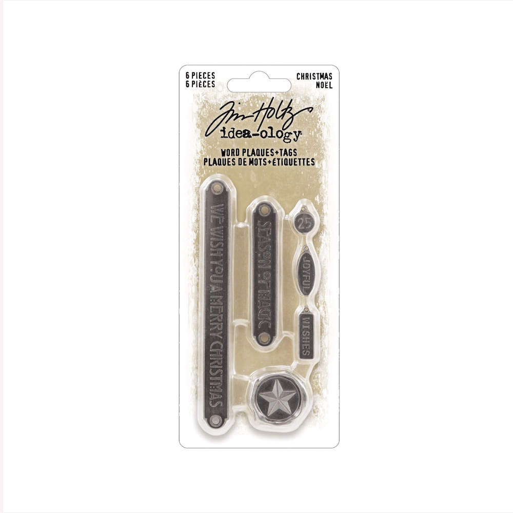 Tim Holtz Idea-ology 2023 Christmas Word Plaques and Tags th94352